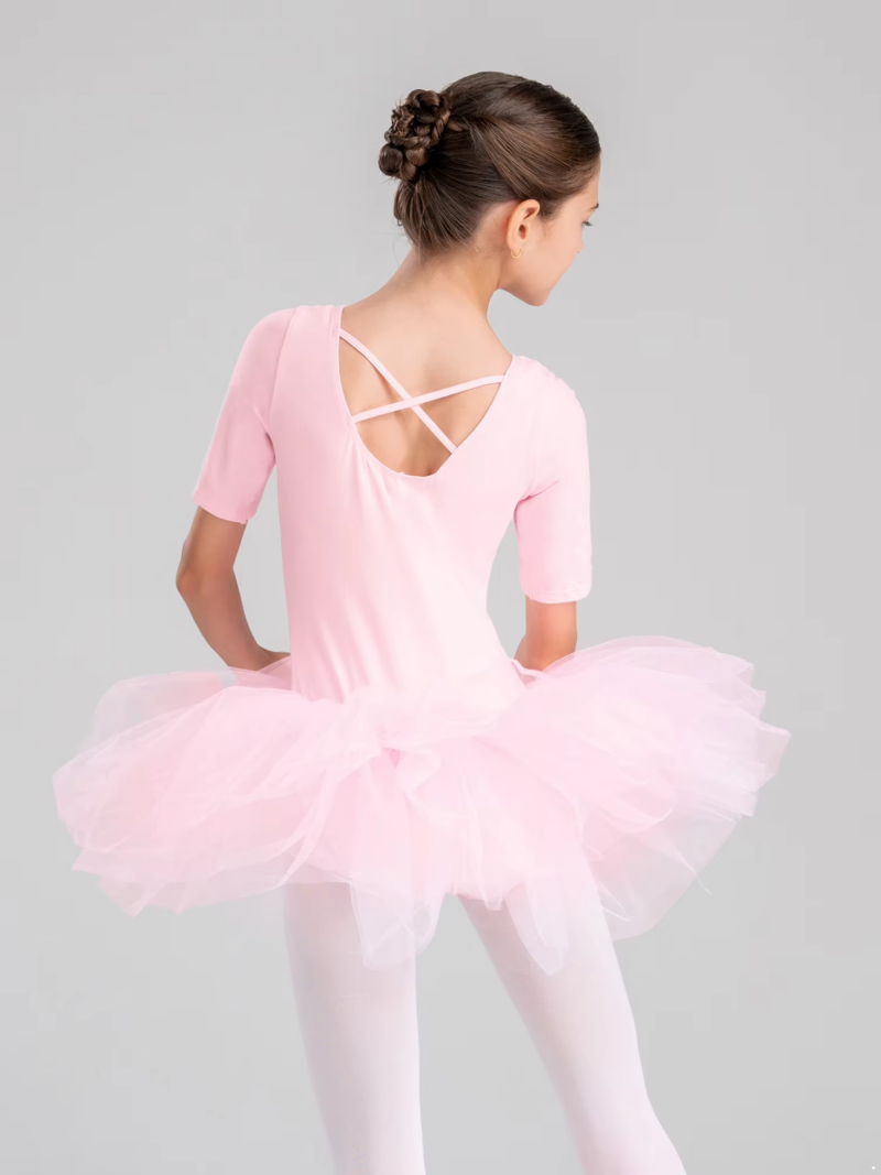 Girls’ Mid-Sleeve Ballet Tutu Dress – Modern Dancewear for Kids - Image 3