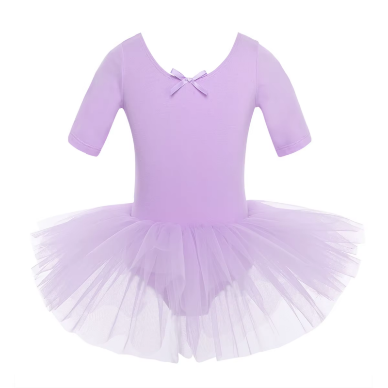 Girls’ Mid-Sleeve Ballet Tutu Dress – Modern Dancewear for Kids - Image 9