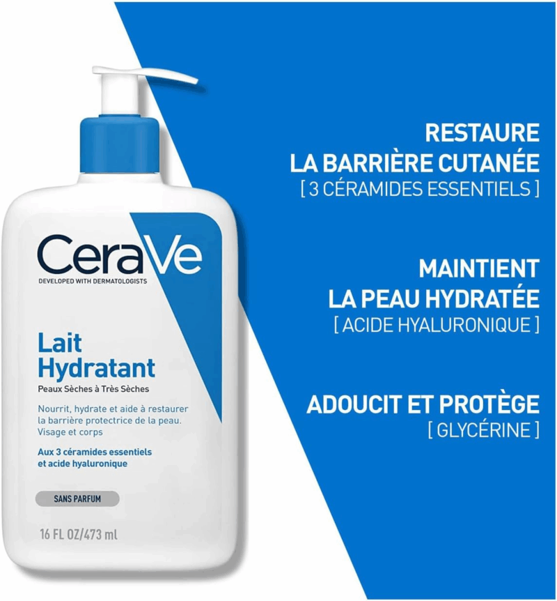 Cerave - Routine Hydratante - Gel Moussant 88 Ml + Lait Hydratant 473 Ml - Nettoie, Hydrate & Préserve La Barrière Cutanée - Soins Aux 3 Céramides Essentiels - Peau Mixte À Grasse - Image 3