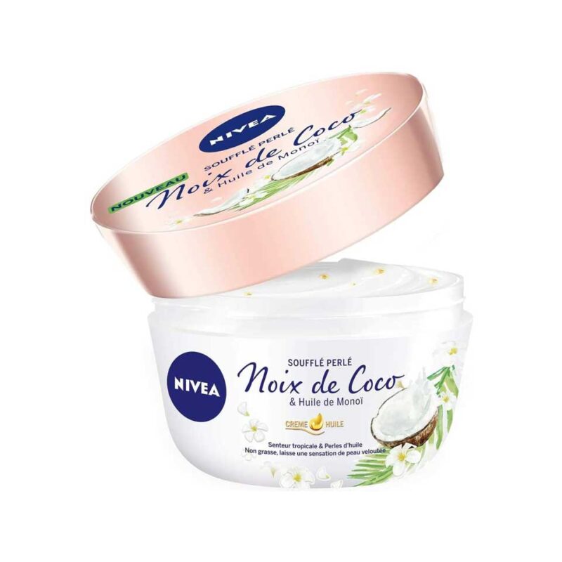 NIVEA Perlé Soufflé Body Balm 200 ml – 24h hydration with monoi oil and tropical coconut scent. - Image 2