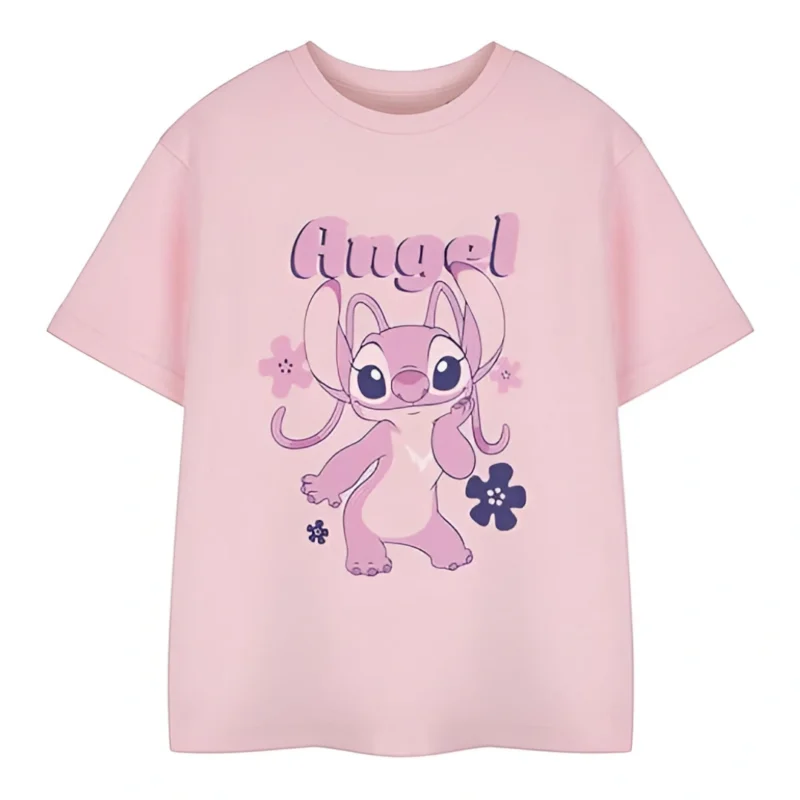 Disney Lilo & Stitch T-shirt rose fille mignon