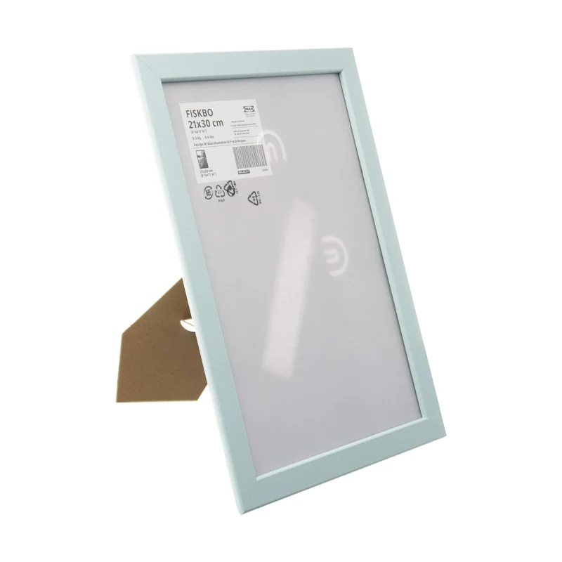 IKEA FISKBO Set of 4 A4 Photo Frames – Light Blue/Turquoise - Image 2