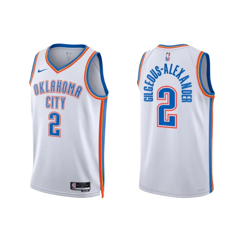 Maillot Swingman Nike Association Edition Oklahoma City Thunder - Blanc - Shai Gilgeous-Alexander - Unisexe - Image 3