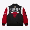 Men's Black/Red Chicago Bulls Hardwood Classics Team Origins Satin Full-Snap Jacket - Image 2