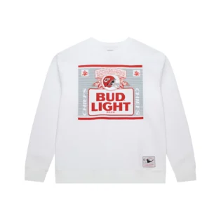Men's White Kansas City Chiefs NFL x Bud Light The Crest Pullover Sweatshirt