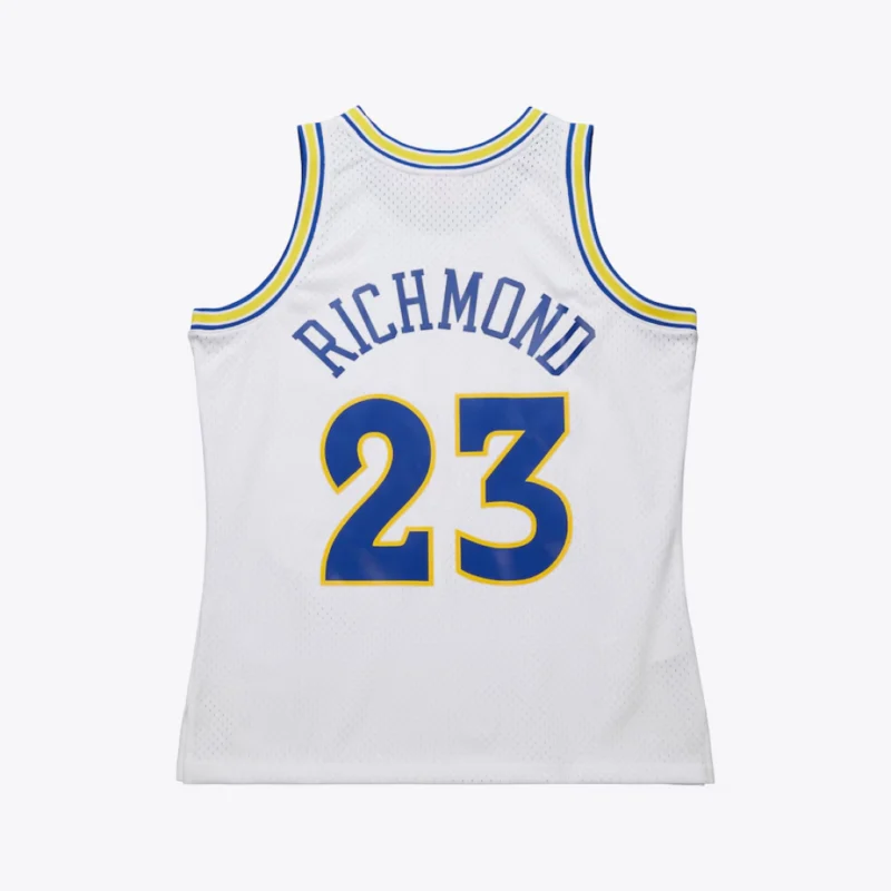 Men's Mitch Richmond White Golden State Warriors 1990/91 Swingman Jersey - Image 2