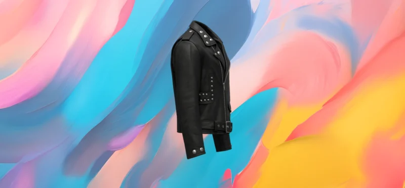 The25x Black leather biker jacket with studs - Image 3