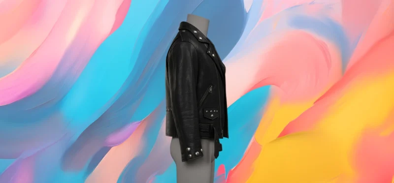 The25x Black leather biker jacket with studs - Image 4