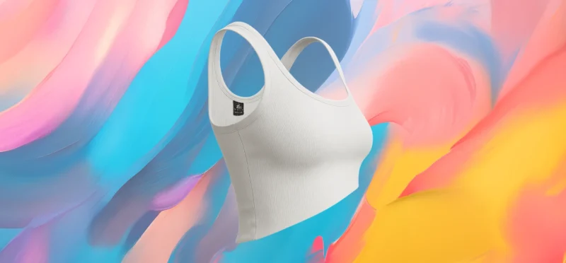 The25x White Asymmetrical Ribbed Crop Top - Image 2