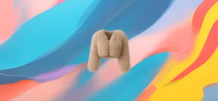 The 25X Peach Cloud Faux Fur Cropped Puffer