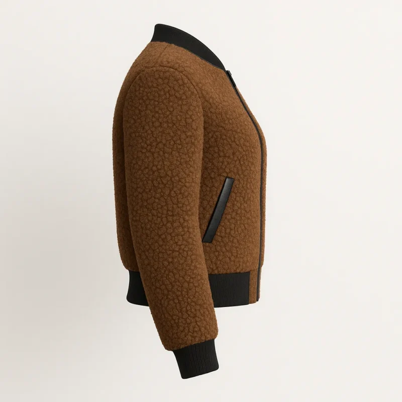 The 25X Chestnut Sherpa Bomber Jacket - Image 4